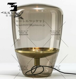 デザインインテリア　ナイトスタンド　　クリア&ゴールド　間接照明　テーブルライト　ランプ