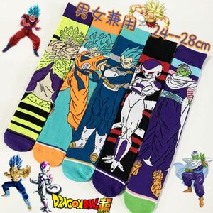 ドラゴンボール超　男女兼用　クルー丈ソックス　靴下　24-28cm 5足セット