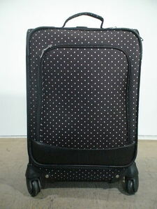 4579　茶色　水玉　スーツケース　キャリケース　旅行用　ビジネストラベルバック