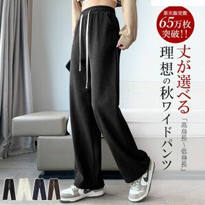 ワイドパンツ　履く毛布　裏起毛