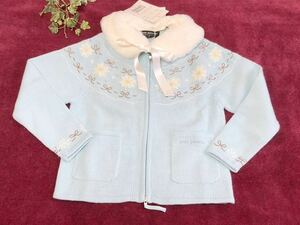 * unused pom ponette Pom Ponette sax light blue cardigan tops S 110*