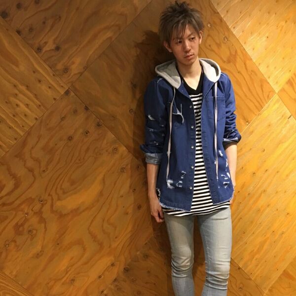 noid. ノーアイディー デニムシャツ フードデニムシャツ ダメージデニム クラッシュデニム ストリート
