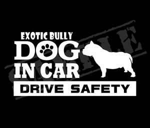 ★☆DOG IN CAR・DRIVE SAFETY　エキゾチック・ブリー（耳大きめ）　ワンちゃんステッカー☆★