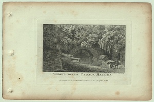 1865年 ローマとその周辺の主な景観 銅版画 クロアカ・マッシマ Veduta della Cloaca Massima