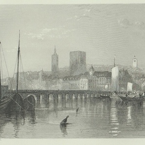 1853年 ターナー 鋼版画 The Rivers of France ボージャンシー Beaugency ロワール川の画像2
