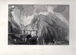 1865年 ターナー 鋼版画 Turner Gallery ティンタジェル城 Tintagel Castle コーンウォール州