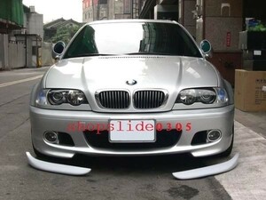 8●BMW E46 Mスポーツ用フロントバンパースプリッター/人気/FRP/318/320/325/328/323/330/AC/Mテク/リップスポイラー/シュニ/クーペ/セダン