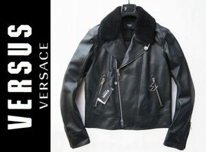 ◆本物◆VERSUS VERSACE ◆艶リッチ◎ラムレザーライダースジャケット50 新品