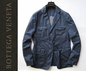 ◆新品◆BOTTEGA VENETA ◆極上リッチ◎軽快コットンサファリジャケット濃紺50 本物