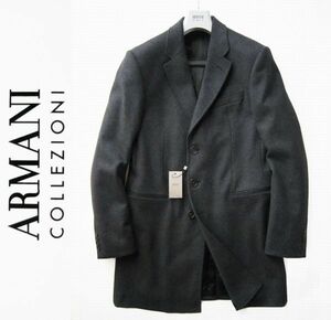 ◆本物◆ARMANI COLLEZIONI ◆上質カシミア混ウールチェスターコートグレー52 新品