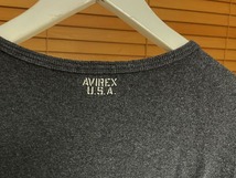 【激安1点のみ 国内正規品】AVIREX アヴィレックス デイリーウエア ヘンリーネック 長袖 Tシャツ XL チャコールグレー系 6153482 USED_画像6