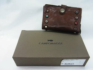 ■ CAMPOMAGGI/カンポマッジ　■ 二つ折り財布 レザー スタッズ　ブラウン ■ USED