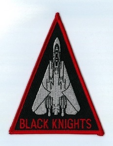 米海軍 VF-154 &#34;BLACK KNIGHTS&#34; 航空機パッチ(三角形・F-14・BLACK KNIGHTS)