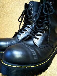 【Dr.MARTENS】ドクターマーチン 8761 スチールトゥ10ホールブーツ UK10 (29cm ) BXB 10EYE BOOT ブラック 厚底【良品】