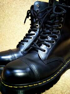 【Dr.MARTENS】ドクターマーチン 8761 スチールトゥ10ホールブーツ UK7 (26cm ) BXB 10EYE BOOT ブラック 厚底【良品】