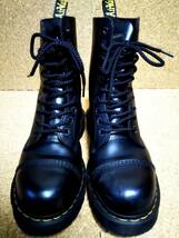 【Dr.MARTENS】ドクターマーチン 8761 スチールトゥ10ホールブーツ UK7 (26cm ) BXB 10EYE BOOT ブラック 厚底【良品】_画像9