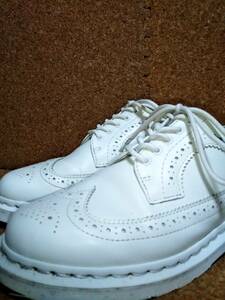 【Dr.MARTENS】ドクターマーチン 3989 モノ ホワイト ブローグシューズ UK7 (26cm )MONO WHITE BROGUE SHOE ウイングチップ【良品】