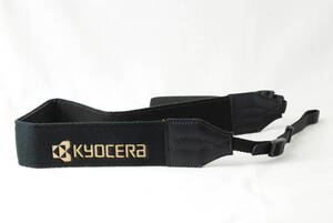 ☆未使用☆KYOCERA AF SYSTEM カメラ ストラップ 黒色(ブラック)×金色(ゴールド) Camera Strap 京セラ システム ショルダー ネック☆