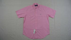 POLO Ralph Lauren старый модель короткий рукав кнопка down рубашка розовый L полцены 50%off Ralph Lauren letter pack почтовый сервис свет .... рассылка Yupack 