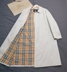 ステンカラーコート バーバリー Burberrys ノバチェック ロング丈 英国製 比翼仕立て BURBERRY ヴィンテージ　175 L メンズ