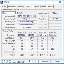 ★ Kingston キングストン Micron 16GB 8GB×2枚 DDR5-4800 PC5-38400 CBD48U40BS6MA-8 1.1V CL40 マイクロンチップ 動作品 美品_画像8