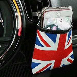 （青）BMW MINI 小物入れ スマホ サングラス タバコ 収納 ポケット 車内 アクセサリー カー用品 ユニオンジャック 英国国旗柄 オークション