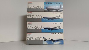 1/400 DRAGON WINGS UNITED AIRLINES ユナイテッド航空 BOEING 747-400x1 / 777-200x3 計4機セット