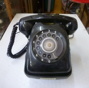 昭和レトロ　昔の電話　黒電話回転台付き　電電公社