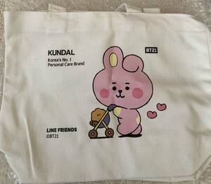 KUNDAL クンダル　エコバッグ　トートバッグ　サブバッグ　チェリーブロッサム　COOOKY BT21 コラボ　韓国コスメ　BTS ジョングク