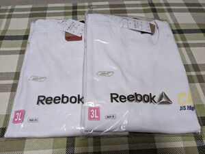 ２枚セット 3L 半袖シャツ リーボック Reebok 体操服 SPORTS 体操着 部活用に 日本製 半袖Tシャツ 半袖シャツ クルーネック インナー