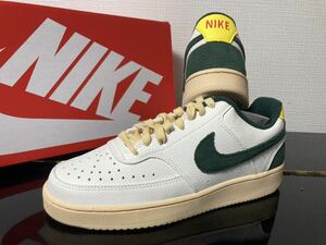 新品24cmナイキNIKEレディーススニーカーコートビジョンCOURTVISIONホワイトグリーン白緑エアフォース1AF1好きに