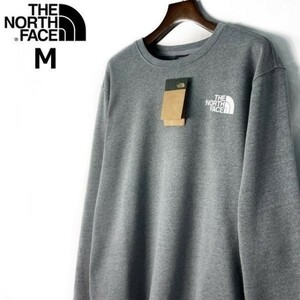 1円～!売切!【正規新品】THE NORTH FACE◆LOGO PULLOVER CREW トレーナー スウェット US限定 ロゴプリント キャンプ(M)グレー 181130-23