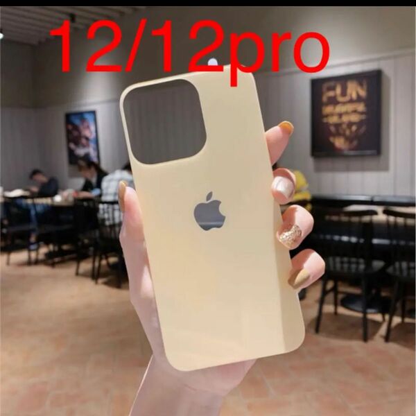iPhone12バックガラスフィルム 背面フィルム　ゴールド