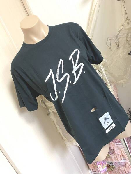 Sサイズ:J.S.B JSBダメージ加工 半袖Tシャツ:黒 定価:9,000税