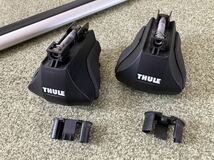 【取り付け車種不明】THULE スーリー ベースキャリア アルミエアロバー 120cm フットルーフレール 1254 2個 鍵付き 動作確認済み_画像6