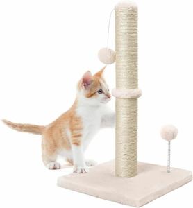 猫爪とぎポール 高さ54cm 室内用 な天然サイザル麻ロープ製 ぬい