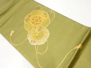 ys6792854; 宗sou 金駒刺繍金彩華紋に紐模様名古屋帯【着】