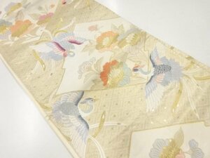 ys6799018; 宗sou 松皮菱に鳳凰・花模様織出し袋帯（材料）【アンティーク】【着】