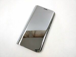 Galaxy S7 edge SC-02H/SCV33 手帳型ミラーフリップケース カバー シルバー