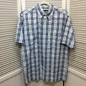 [ price cut ]BURBERRY LONDON Burberry London men's short sleeves shirt M light blue check pattern three . association 