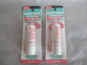 新品 メイベリン Baby Lips リップクリーム カラー 色付きリップ 2本セット リップバーム 55 Coral Crave 