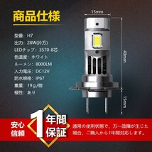 【即納】2個 LED ヘッドライト H7 6500K IP67防水 12000ルーメン LEDバルブ フォグランプ ホワイト 車検対応 送料無料 LEDA-H01_画像7