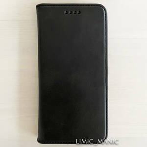 iPhone 14 / 13 手帳型 スマホ ケース マグネット 磁石 ブラック 黒 高級PUレザー アイフォン