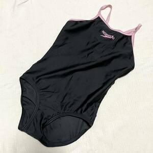 SPEEDO スピード 黒 ピンク 女子 競泳 水着 130～150？ サイズ ネーム消し コスプレ　匿名配送　送料無料　USED