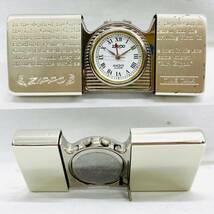 D6488*3　電池交換済　Zippo　ジッポー　TIME TANK TT-206 Pocket CLOCK ポケットクロック アラーム クォーツ 置時計 取扱説明書・箱付き_画像3