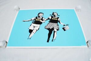  rare WCP Banksy Bank si-POLICE KIDS BLUEli production silk screen print present-day art limited goods 