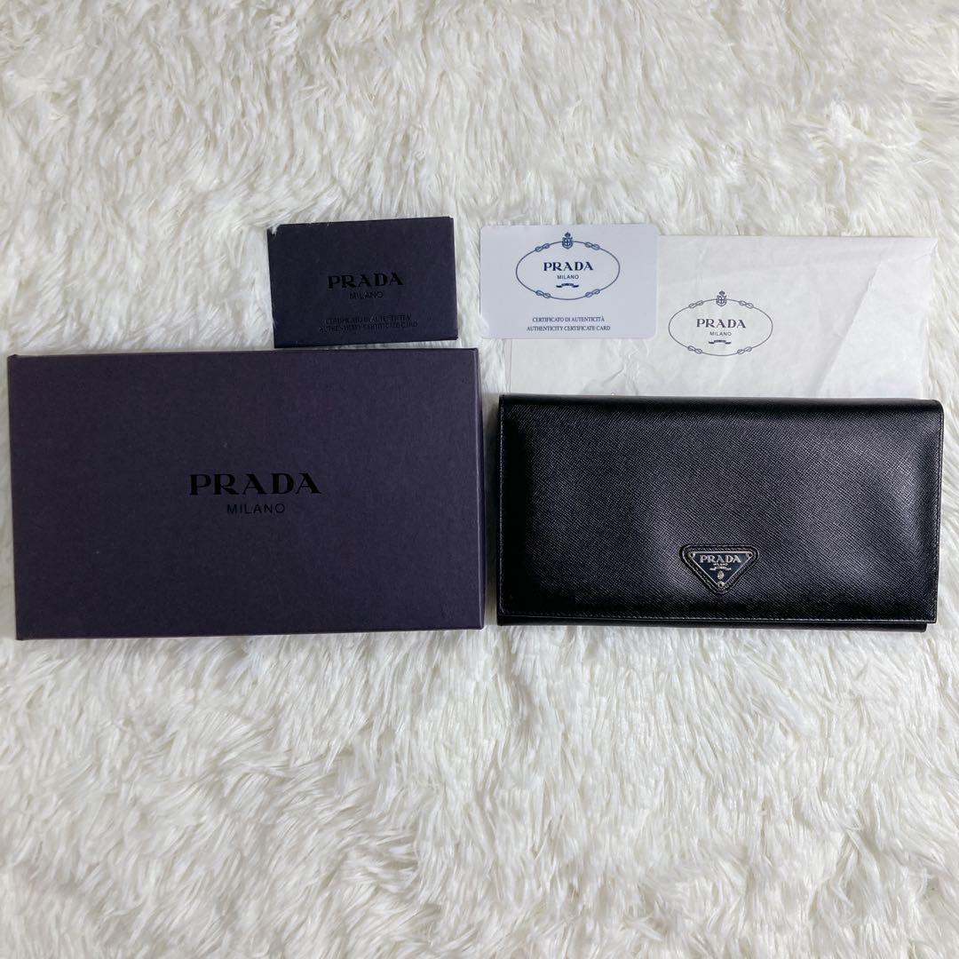 未使用に近い プラダ PRADA 財布 長財布 サフィアーノレザー｜Yahoo