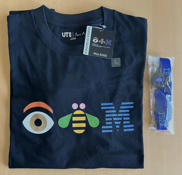 新品未使用 The IBM Rebus Logo Tシャツ L ＋ ネックストラップ / グッズ ノベルティ ポール・ランド PAUL RAND / Eye Bee M アイビーエム