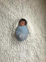 新生児 赤ちゃん ニューボーンフォト ベビーラップ モスリン スワドル お包み おくるみ 45x155cm 薄 空 青 ブルー_画像8