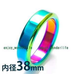 コックリング 38mm ステンレス 新品　未使用　送料無料　テンパーカラー　グラデーション　匿名配送　即決　金属　メタル　ペニスリング 